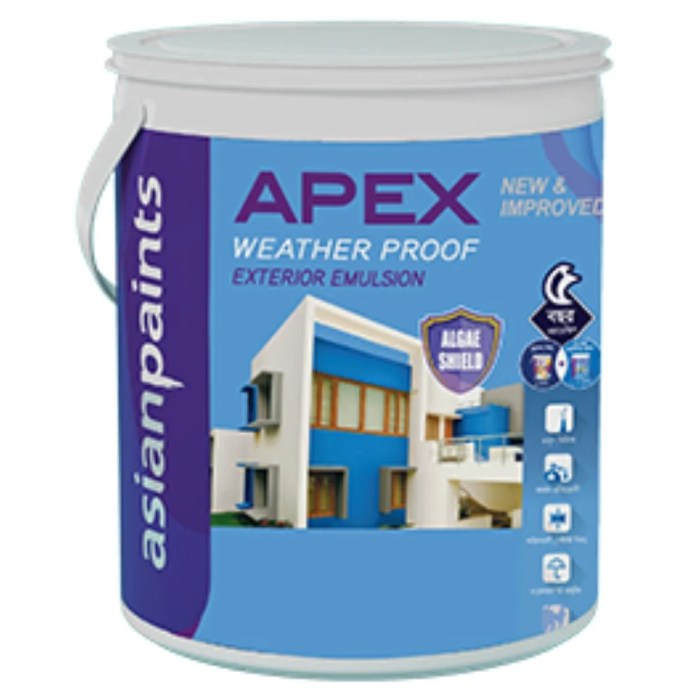 Asian Apex Weather Proof Exterior Emulsion Paint, 10 ltr at ₹ 3990 ... Asian Apex Weather Proof Exterior Emulsion Paint, 10 ltr at ₹ 3990 ...